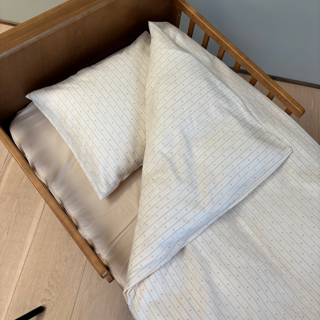 Baby sengesæt - 70x100, 40x45 cm - Leaf Stripe
