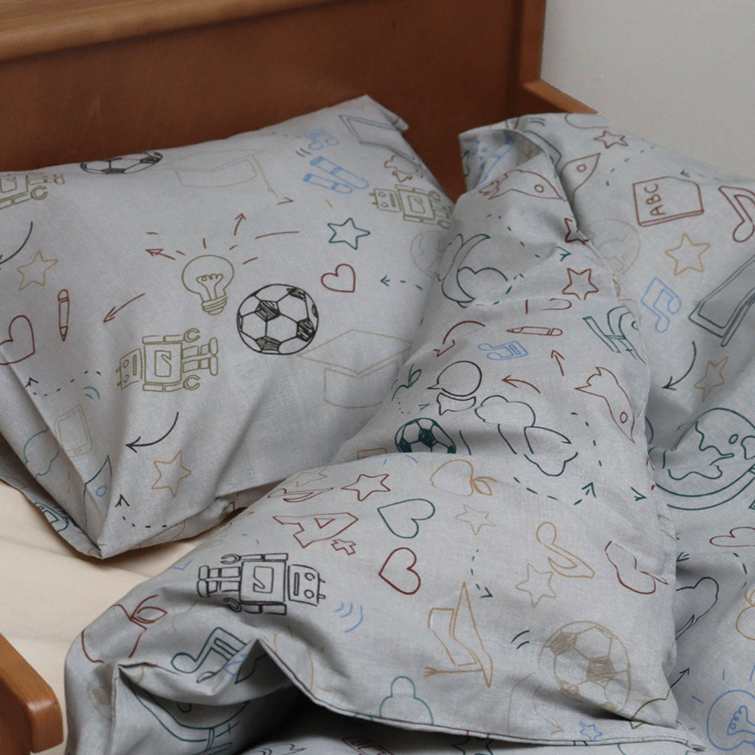 Baby sengesæt - 70x100, 40x45 cm - Grey School