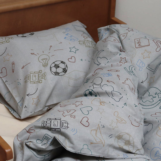 Junior sengesæt - 100x140, 40x45 cm - Grey School