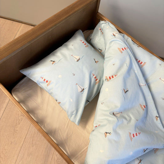 Baby sengesæt - 70x100, 40x45 cm - Sailor Puffin