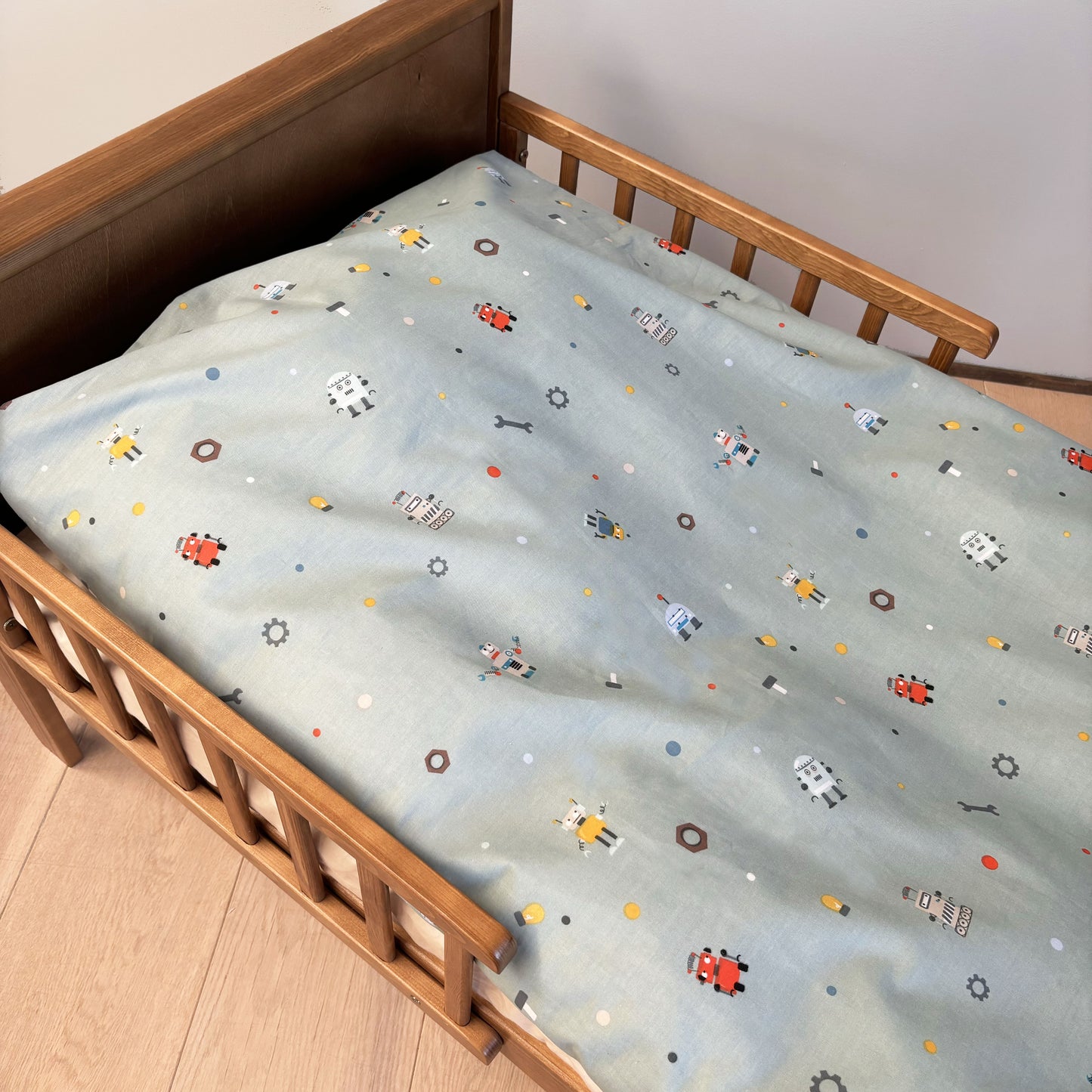 Baby sengesæt - 70x100, 40x45 cm - Robots