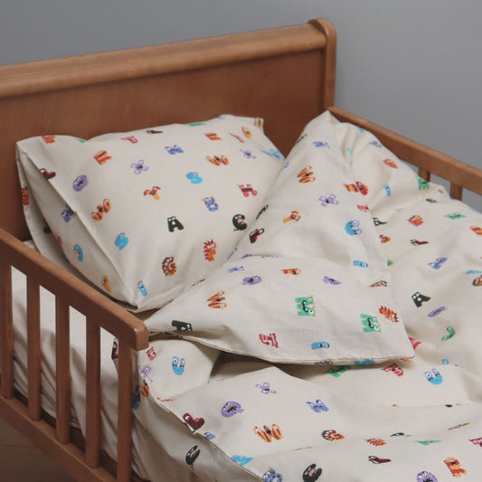 Baby sengesæt - 70x100, 40x45 cm - Monster Letters