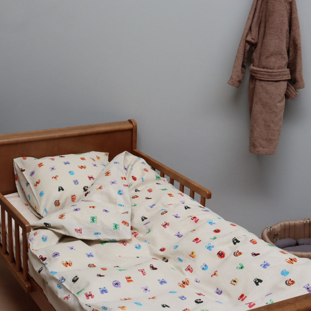 Baby sengesæt - 70x100, 40x45 cm - Monster Letters