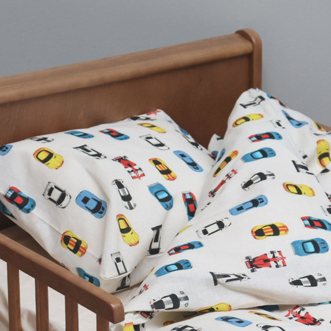 Junior sengesæt - 100x140, 40x45 cm - Racing Cars