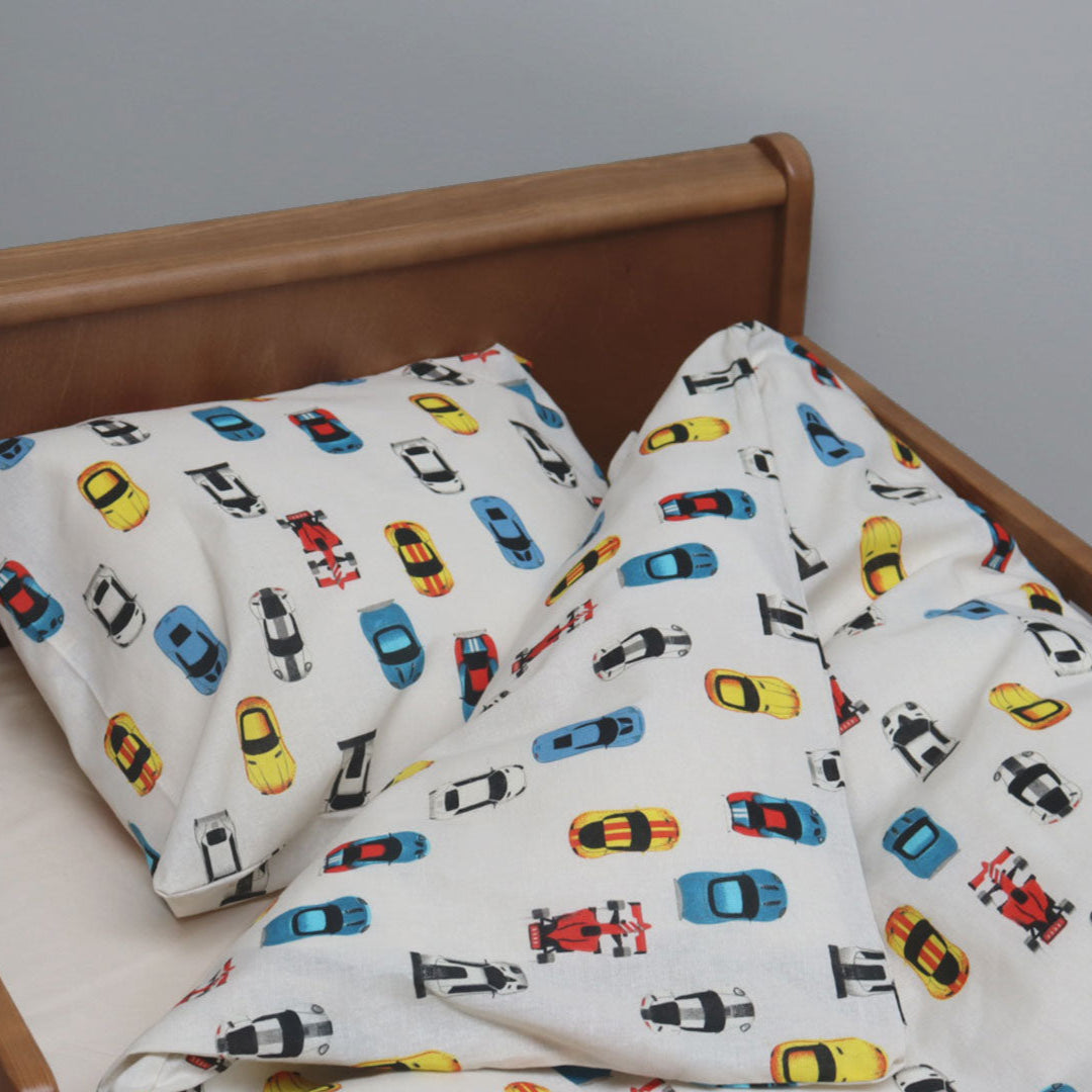 Junior sengesæt - 100x140, 40x45 cm - Racing Cars