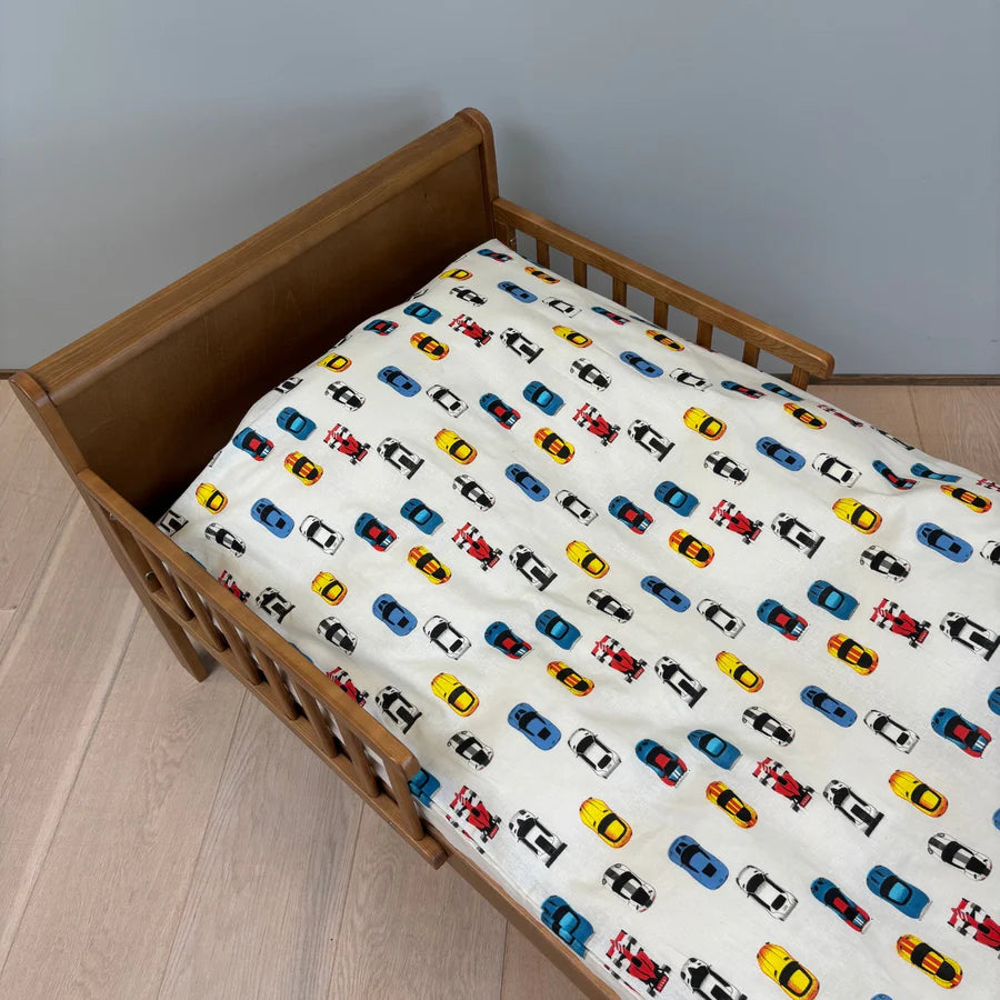 Junior sengesæt - 100x140, 40x45 cm - Racing Cars
