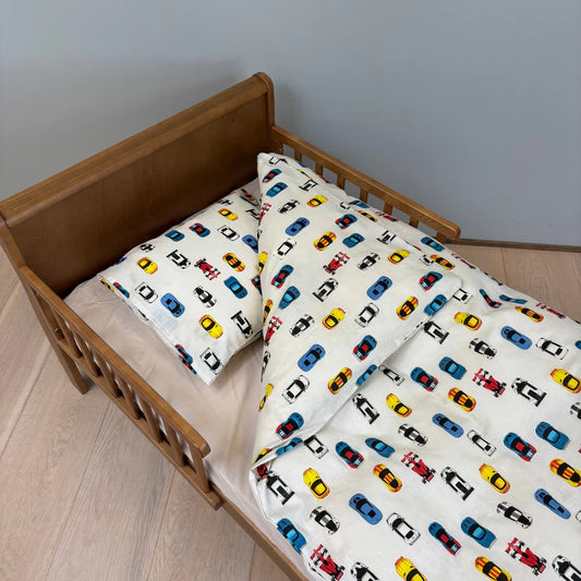 Baby sengesæt - 70x100, 40x45 cm - Racing Cars